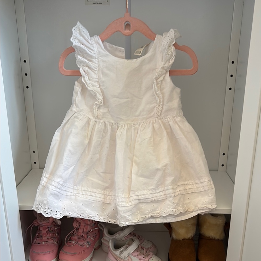 White Eyelet Ruffle Dress